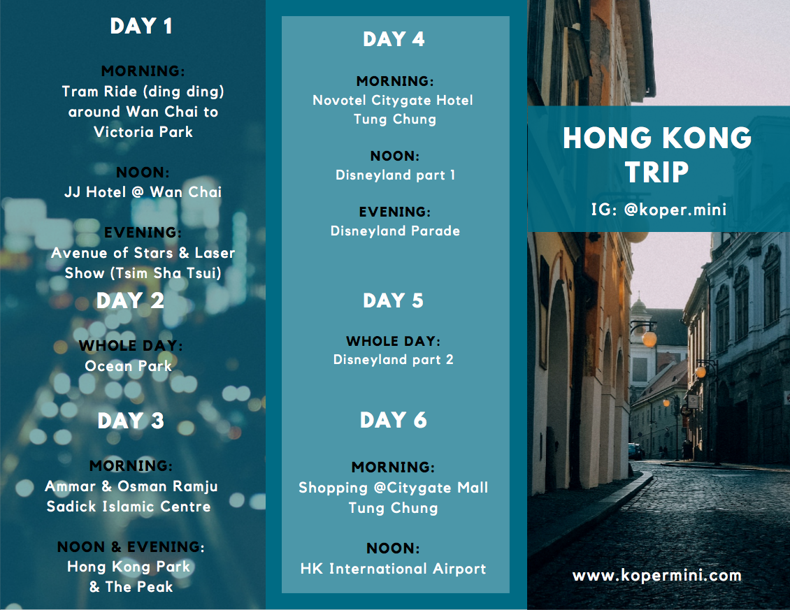 hong kong trip itinerary